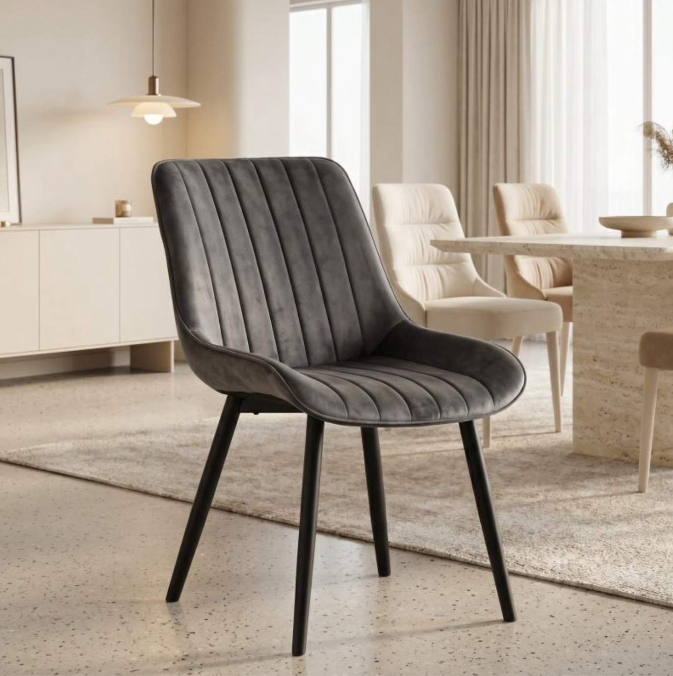 Modern Nordic Velvet Dining Chair