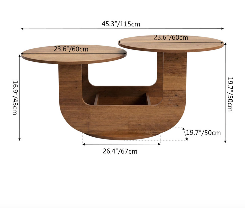 Modern Asymmetrical Round Coffee Table