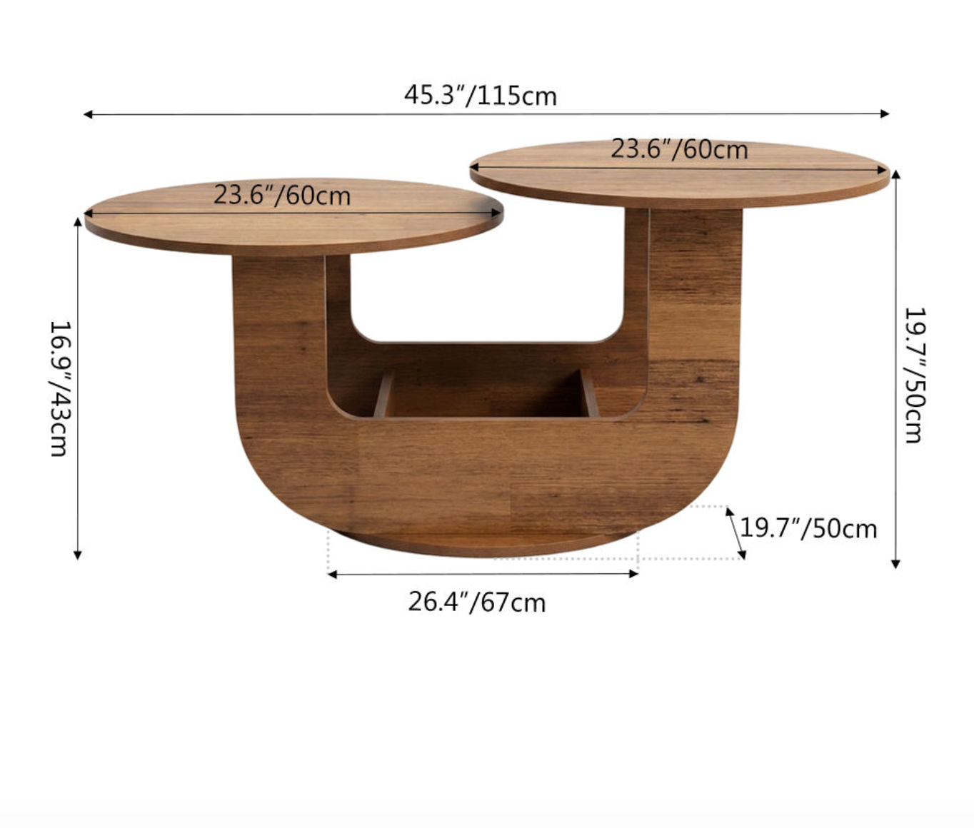 Modern Asymmetrical Round Coffee Table