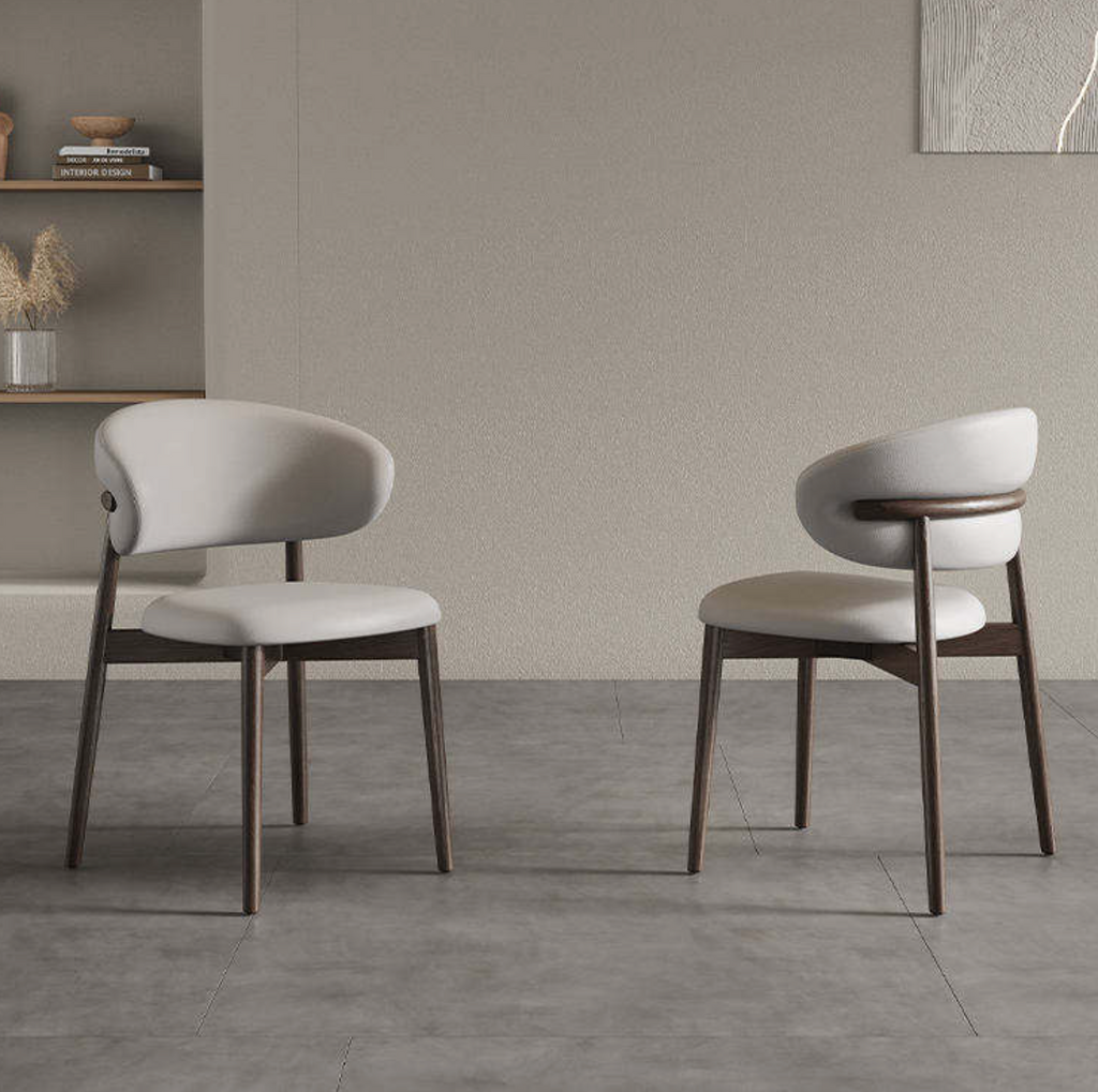 Nordic Solid Wood PU Accent Chair