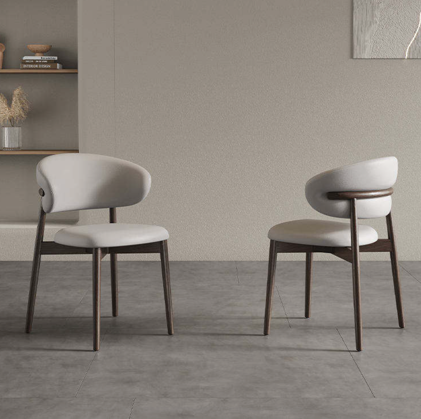 Nordic Solid Wood PU Accent Chair