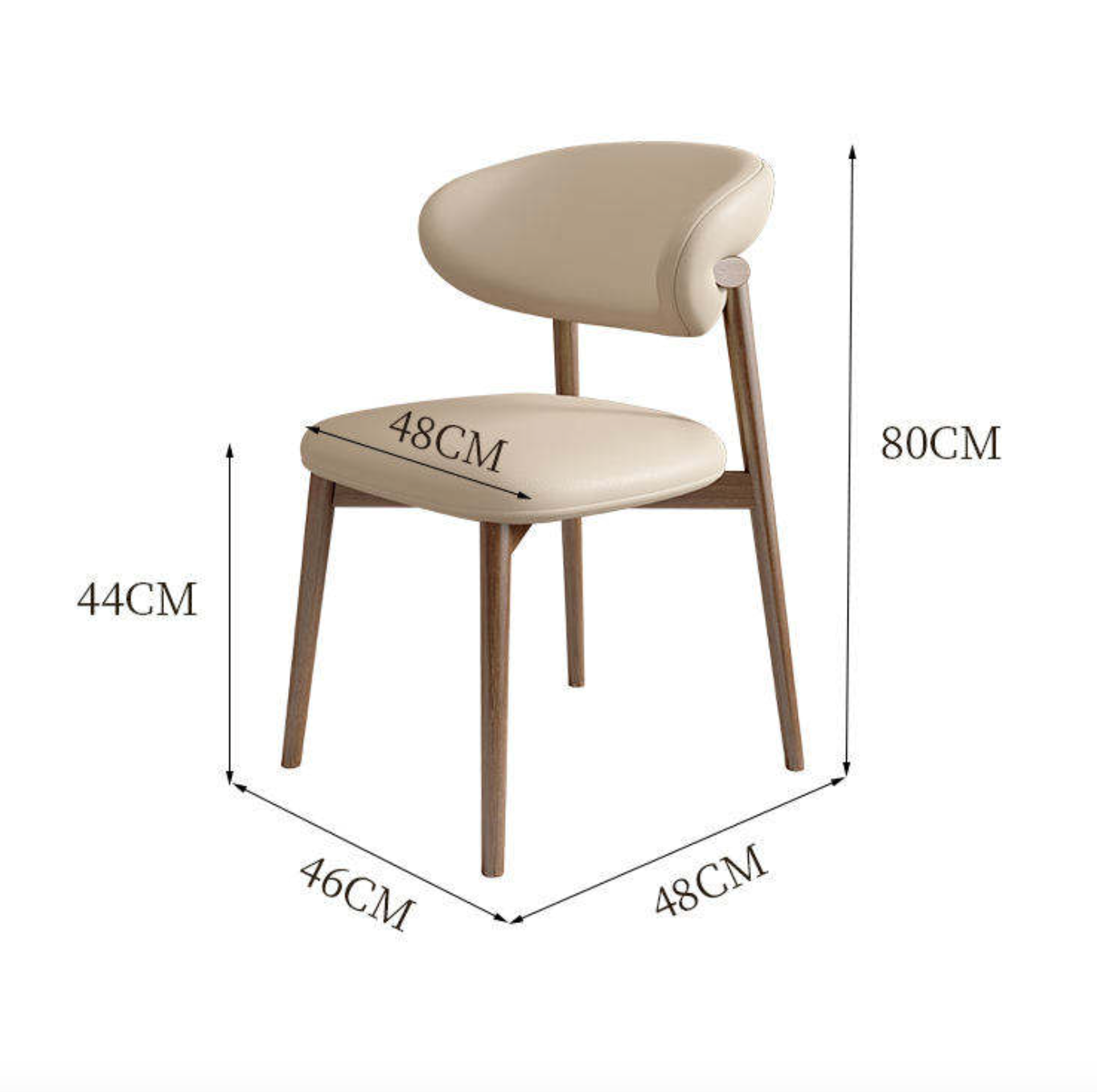 Nordic Solid Wood PU Accent Chair